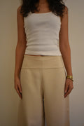 Soft Beige Straight Fit Pants
