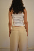 Soft Beige Wide-Leg Pants