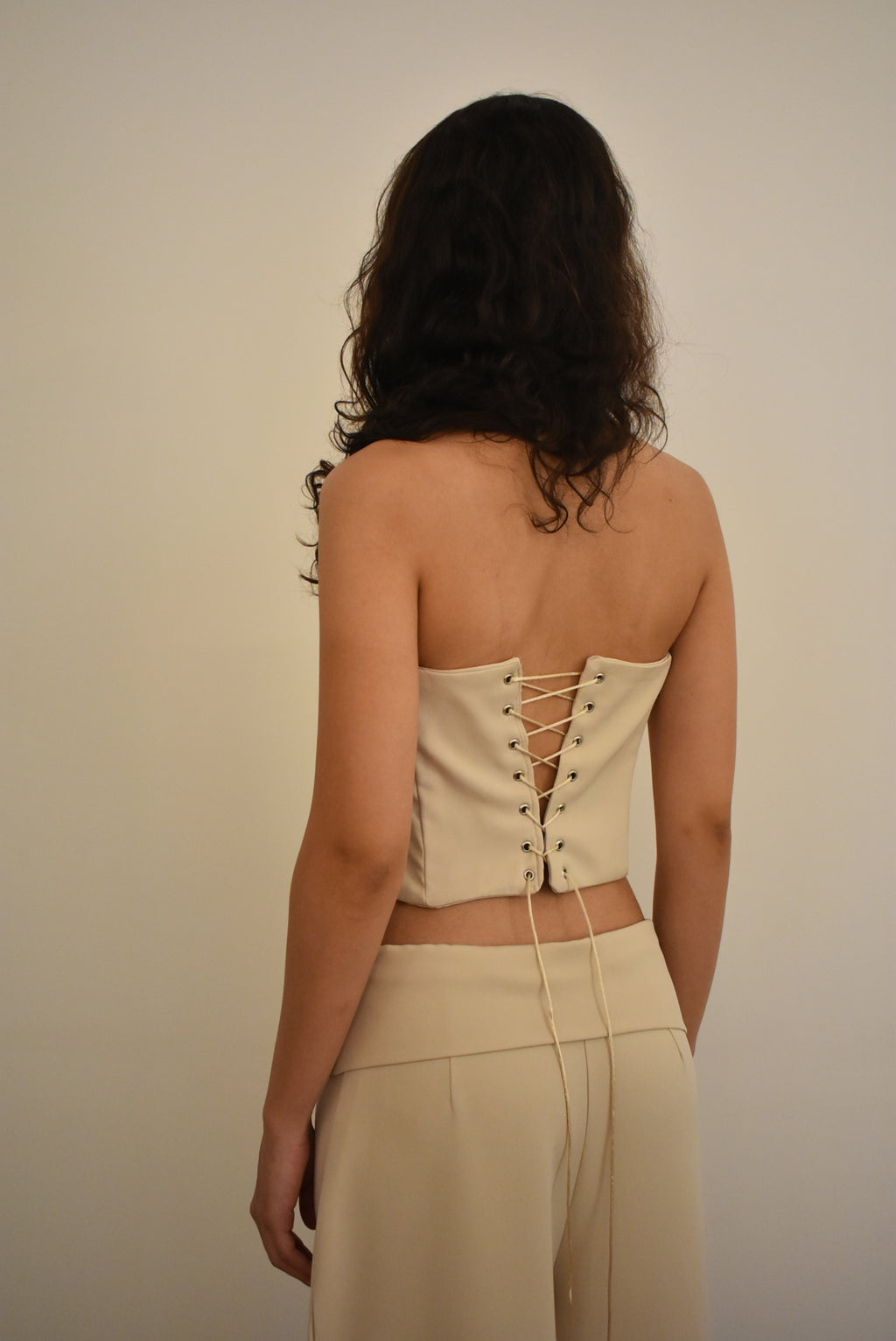 Soft Beige Strapless Corset