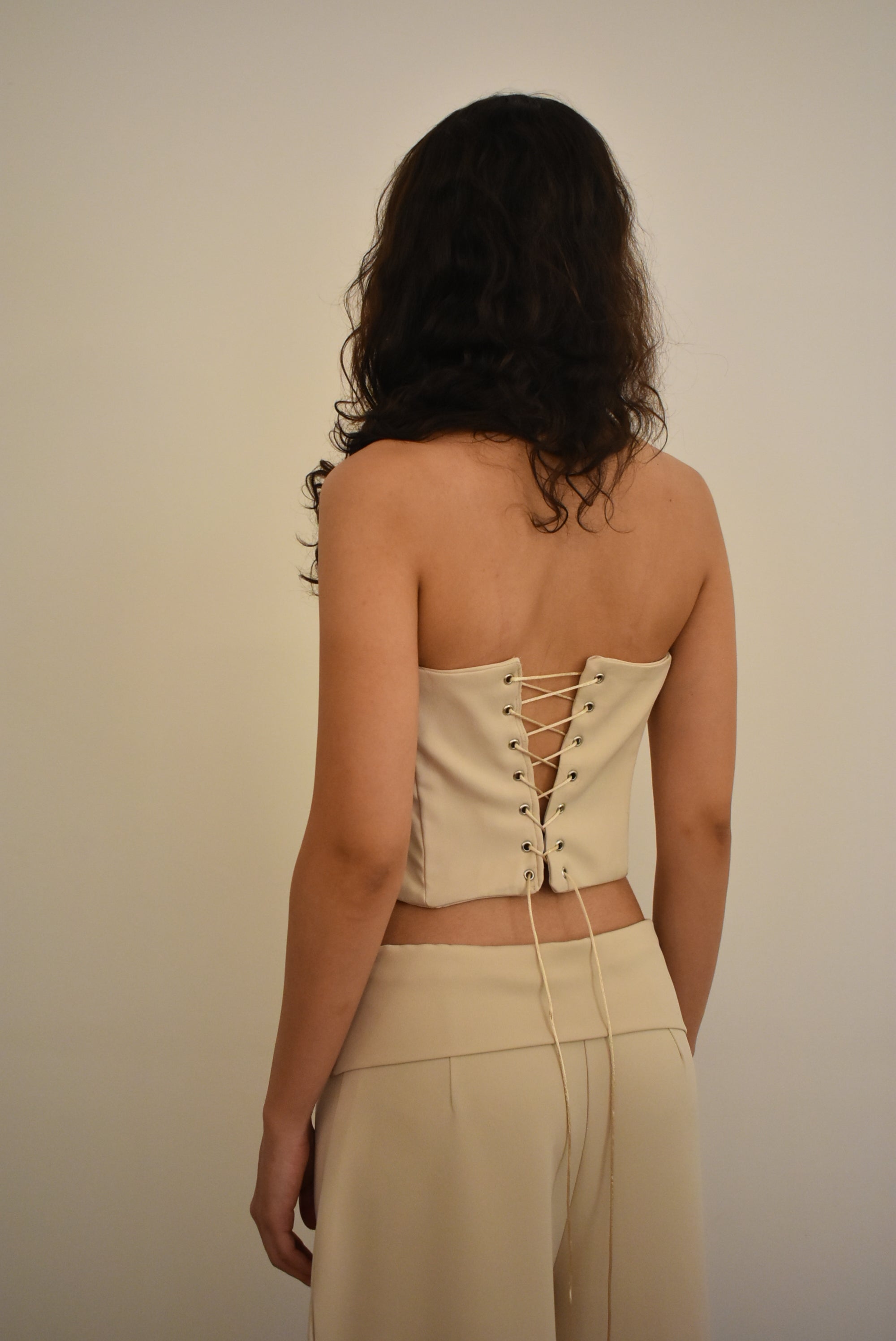 Soft Beige Strapless Corset