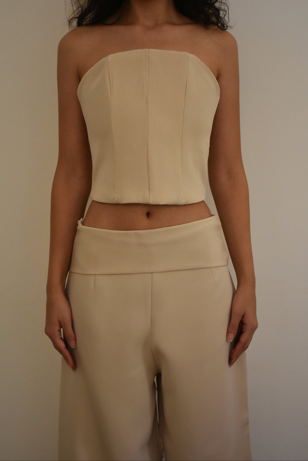 Soft Beige Strapless Corset
