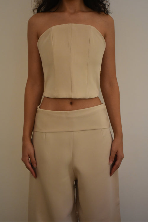 Soft Beige Strapless Corset