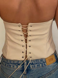 Soft Beige Strapless Corset